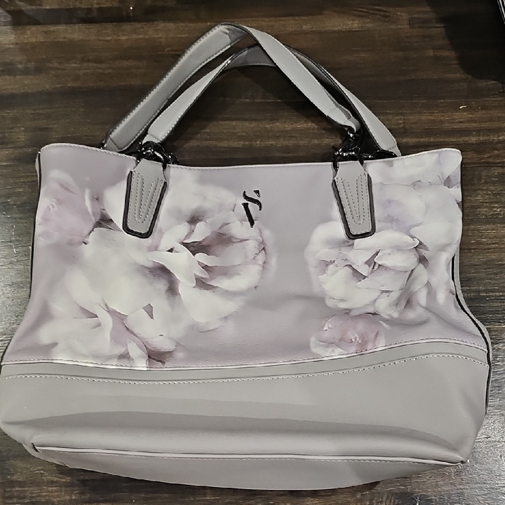 Simply Vera Vera Wang Floral Pink and Gray Tote